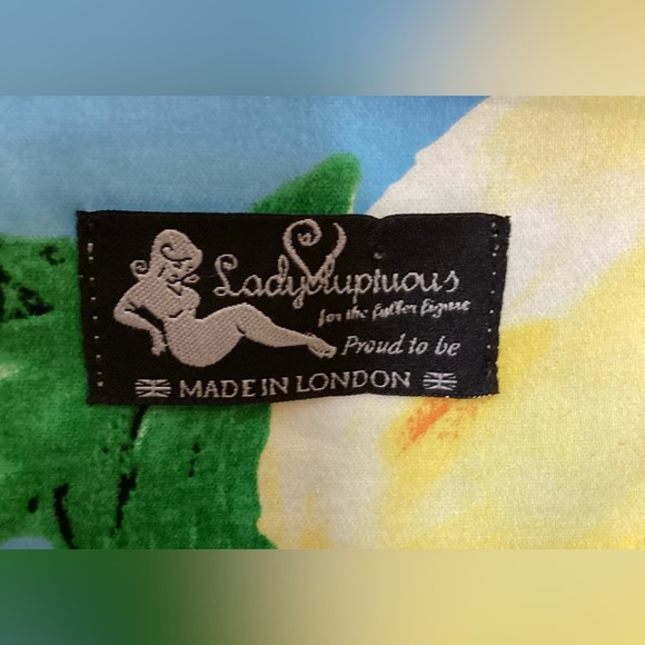 Lady voluptuous cotton blend yellow, green and pale floral dress size 18(XXL) - Picture 11 of 14